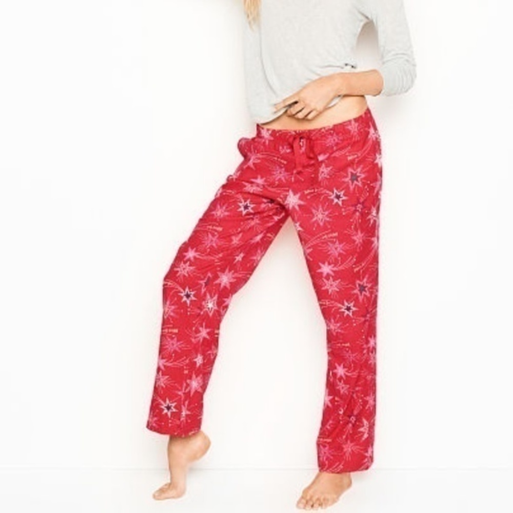 Victoria's Secret 2pc Pajama Set Small Long red stars